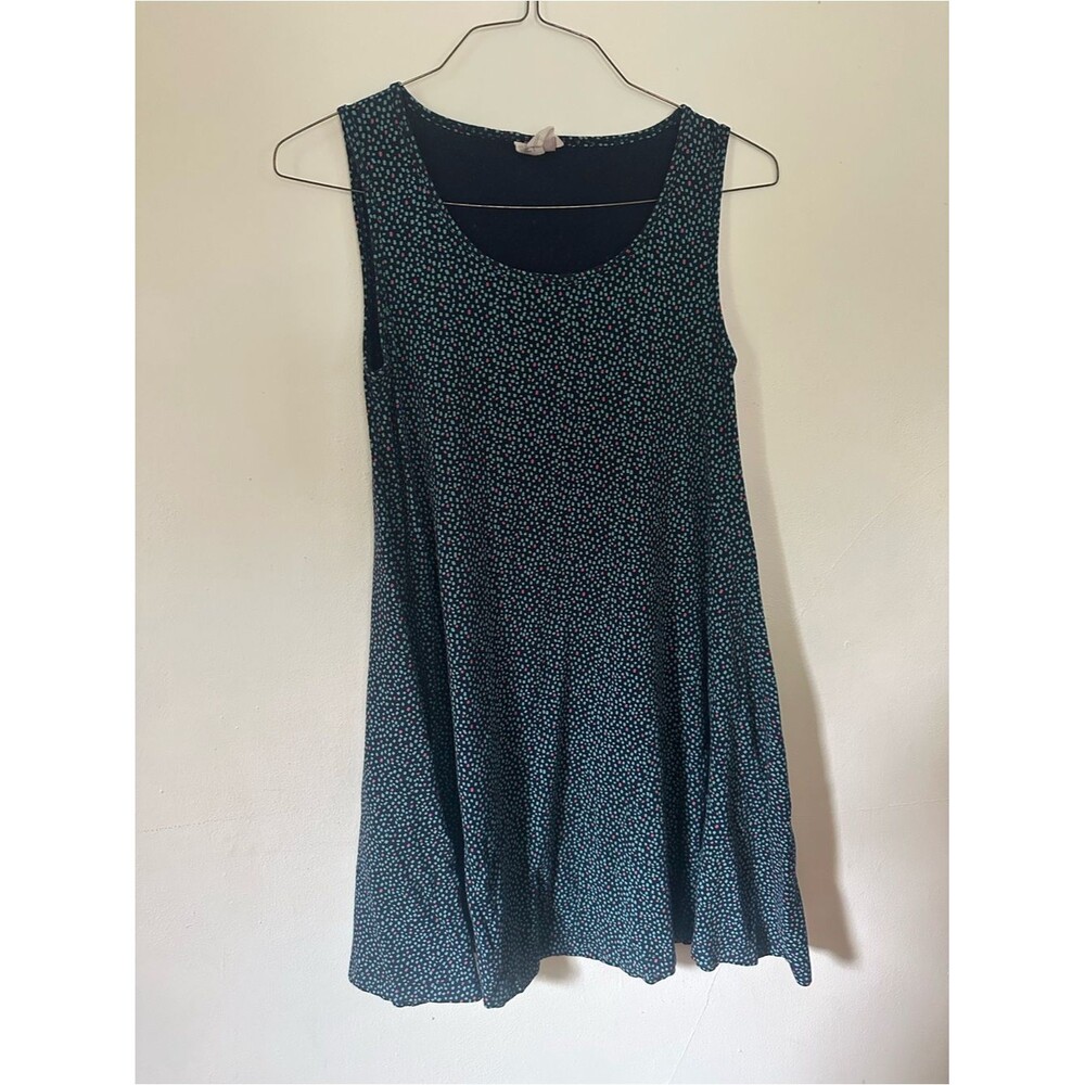 Mata Traders Blue and Pink Dot Midi  Dress - S